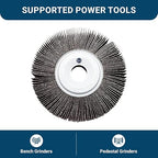 Benchmark Abrasives Aluminum Oxide 6 Inch Center Hole Flap Wheel - Bench Grinder Wheel 1” Length 1" Arbor Sander for Deburring, Sanding, Grinding, Rust Paint Removal Polishing Wheel - 100 Grit