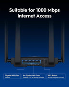 Cudy BE3600 WiFi 7 Gigabit 4 Stream Dual Band Router WR3600 MU-MIMO High Gain Antennas VPN Clients & Server, Cloud Control, Cudy APP