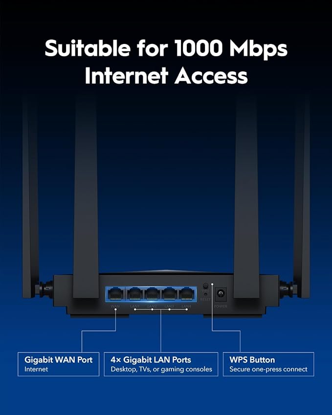 Cudy BE3600 WiFi 7 Gigabit 4 Stream Dual Band Router WR3600 MU-MIMO High Gain Antennas VPN Clients & Server, Cloud Control, Cudy APP
