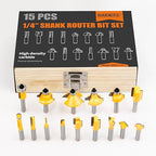 Router Bits Set 1/4 Inch Shank - BAIDETS 15 Pieces 1/4" Tungsten Carbide Router Bits, Woodwork Tools