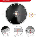 DT-DIATOOL Diamond Tile Blade 9 Inch 2pcs Diamond Turbo X Mesh Rim Segement Circular Saw Blade for Procelain Ceramic Stoneware Marble Granite Fits 5/8"-7/8" Arbor