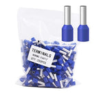 Fidioto 10AWG Wire Ferrule Terminals, 250pcs AWG10 Blue Terminal Connector Terminals for Electric, Industrial, Chemical Industry, Power Control System, etc.
