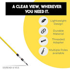 Inspection Mirror - Telescoping Heavy Duty, Lightweight & Durable, 4 ft - 12 ft Pole, 8 x 10 inch Acrylic Mirror