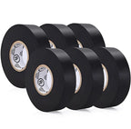 Black Electric Tape - Professional Grade - 3/4 inch x 66ft - PVC Electrical Insulating Tape for All Weather - U/L Approved - Waterproof - Home Improvement Electrical Equipment - Pack of 6