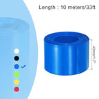 MECCANIXITY Battery Wrap PVC Heat Shrink Tubing 26mm Dia 43mm Flat 33 Feet(10meters) Blue Good Insulation for Battery Pack