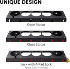 UNITEDPOWER Pneumatic Tool Holder Lockable/Aerosol Rack Combo, Wall Mounted Spray Can Bottle Holder, Air tool organizer, for Garage and Workspace, 5 Cans and 6 slots