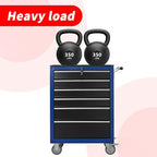 6-Drawer Rolling Tool Chest Cabinet, Large Capacity Metal Tool Box with Wheels and Keyed Locking, Roll Around Storage Organizer Tool Cart for Garage, Warehouse, Work Shop (Blue)