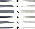 KALIM 2 Sets Carbon Steel File and Diamond File(Total 12pcs), Suitable for Metal, Wood, Jewelry, Model, DIY and Nearly All Uses, Packed in A Carry Bag.