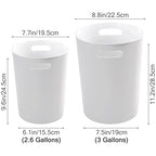 4 Pack Small Trash Can for Bathroom - 3 Gallon/12-Liter Wastebasket, Round Plastic Garbage Container Bin for Bedroom Office White.
