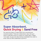Dock & Bay Quick Drying Towel - for Sports & Gym - Compact, Lightweight - 100% Recycled - Includes Bag - Sand to Streets, Medium (130x70cm, 51x27)