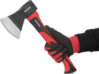 INTERTOOL Chopping Hatchet and Splitting Maul Set - 15-inch Small Camping Axe and 36-inch Heavy Duty Maul - Shock Absorbing Fiberglass Anti-Slip Handle HT-0262-0275