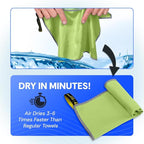 Backpacking Ultralight Quick Dry Microfiber Soft Fast Drying Hand and Face Towel Wash Cloth Camping Yoga Hiking Active Lifestyle Small (Lime, Small)