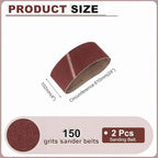 HARFINGTON 4 x 24 Inch Sanding Belts, 12 Pcs 150 Grits Aluminum Oxide Abrasive Belt Sander File Belt for Woodworking, Metal Polishing, Knife Sharpener