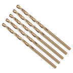 Drill Bit, #40 Cutting Diameter, 4341 HSS Gold Finish 118° Cutting Angle Number Jobber Bits - (Applications: for Drilling Soft Metal Plastic Wood), 5-Pieces