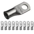 SELTERM 10pcs 2 AWG-5/16 Stud Tinned Copper Wire Lugs, Heavy Duty Battery Cable Ends,2 Gauge Ring Terminals, UL Battery Lugs Marine Grade Copper Eyelets Electrical Battery Terminal Connectors