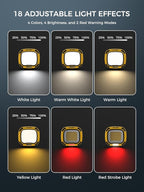 Smiling Shark Working Light, LED Work Light 4000 Lumen 18 Light Mode USB Rechargeable Portable Magnetic Waterproof Drop Resistant Cordless Worklight Job Site Lighting for Garage Repair Camping Outdoor