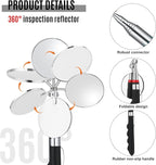 6 Pcs Telescoping Inspection Mirror,Retractable 30 Inch Mechanical Mirror Tool,Under Vehicle Inspection Mirror,Car Visual Reflector,Retractable Under Vehicle Detection Mirror Repair Tool