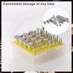 CNQLIS 50 Pcs Diamond Burr Set Coated Grinding Stone Carving Bits, Diamond Bits for Dremel Rotary Tools