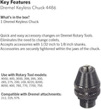 Dremel Lite 7760 N/10 4V Li-Ion Cordless Rotary Tool Bundle with Dremel 4486 Keyless Chuck