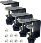 4 Pack Heavy Duty C Clamp & Desk Clamp | Wide Jaw Metal Woodworking Clamps, Adjustable Shelf Clamps for Desk Extension/Panel Work (Sturdy Multi-Purpose Clamping Tool)