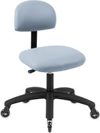Chair Master FSS Series Square seat Low (18"-23") seat Height Chair. Vinyl-for Office, Garage, Desk, Shop, Computer, Doctor, Medical, Easy to Clean! NO Footring (Gray, Low, Rubber Roller Casters)