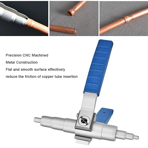 Manual Copper Pipe Expander, Refrigeration Copper Pipe Tube Expander Hand Expanding Tool 1/4~7/8inch 6~22mm with Tube Deburring Tool Air Conditioner Install Pipe Deburring Tool