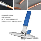 Manual Copper Pipe Expander, Refrigeration Copper Pipe Tube Expander Hand Expanding Tool 1/4~7/8inch 6~22mm with Tube Deburring Tool Air Conditioner Install Pipe Deburring Tool