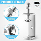10 Pcs 304 Stainless Steel C Clamp Mini Tiger Clamp 1Inch Heavy Duty Metal U Clamps with Stable Wide Jaw Opening for Mounting Metal Working Woodworking(10 Pcs, 4 Inch)