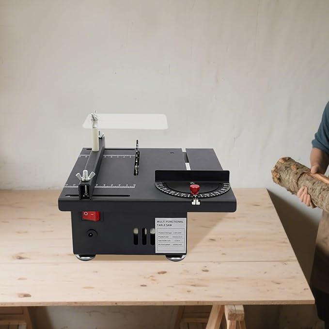Table Saw Mini Precision Table Saws Crafts Woodworking Lathe Polishing Bench Portable Tabletop Saw Engraving Grinding High-Power Cutting Table Saw Upgraded Cutting Saw For DIY Crafts (7200RPM)