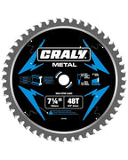 CRALY 7-1/4 Inch 48 Teeth Steel and Ferrous Metal Cutting Circular Saw Blade, 5/8 Inch Arbor, Thin Kerf, Professional Carbide Tipped Blade for Angle Iron, Threaded Rod, EMT Conduit(C0748MC)