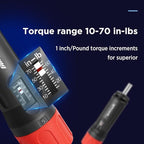 Torque Screwdriver Wrench Driver Bits Set 10-70 Inch Pounds lbs for Maintenance,Tools, Bike Repairing and Mounting. (10-70 in-lbs)