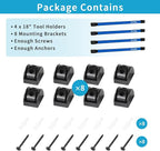 4 Pieces 18" Magnetic Tool Holder Strip, Blue Magnet Bar, Metal Tool Organizer Rack for Garage Organization, Easy To Install in Workshop, Mounting Screws Included