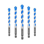 Carbide Drill Bit Set - Dry Drill Bit Set for Masonry, Concrete, Bricks, Wood, Plastic etc(10MM*5Quick-fit Shank)