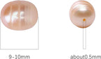 Natural Pearl Beads Rice 9-10mm Pink Freshwater Cultured Loose Gemstone Beads for DIY Jewelry Making 13.8''/Strand HQ