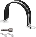 Pipe Clamps 2-1/2 Inches （Φ63MM）- 304 Stainless Steel & Rubber Lining 10 Pack