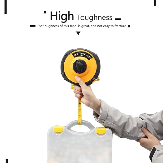 LAND 100FT/30M Fiberglass Tape Measure - Dual-Inch/Metric Scale, Lightweight & Durable, Portable Long Measuring Tape for Construction, Surveying, Landscaping