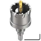 DAIMIT Hole Saw for Metal - Tungsten Carbide Tipped 1-1/2" Inch(38mm) Hole Cutter with Pilot Drill Bits for Stainless Steel, Iron, Copper, Brass - Heave Duty Hole Saw for High Precision Cutting