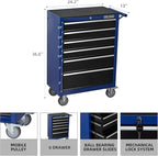 6-Drawer Rolling Tool Chest with Locking Wheels & Drawers, 13" D x 24.2" W x 36.6" H Mobile Tool Storage Cabinet, Heavy-Duty Garage Organizer w/Ergonomic Handle