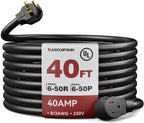 ARCCAPTAIN 40Amp 40ft Welder Extension Cord 8 AWG, 250V NEMA 6-50 Heat-Resistant Welding Cord 3 Prong for MIG/TIG/MMA Welder, Plasma Cutter