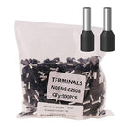 Fidioto 500pcs AWG14 Black Pin Screw Terminals, Copper, PVC