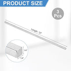 uxcell 3 Pcs Square Steel Key Stock, 1/4" x 1/4" x 12" Cold-Drawn 45# Steel Bars Precision Key Stock for Gearbox Coupling, Silver Tone