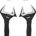 Amazon Basics 4-Piece Plumbing Adjustable Wrench with Soft Grip, Wide Mouth, Includes: 6-inch (150mm), 8-inch (200mm), 10-inch (250mm), 12-inch (300mm), 4 Sizes Bundle
