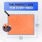Backpacking Ultralight Quick Dry Microfiber Soft Fast Drying Hand and Face Towel Wash Cloth Camping Yoga Hiking Active Lifestyle Small (Orange, Small)