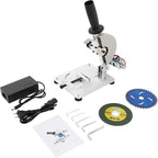 96W Portable Tabletop Saw, 9000 RPM Mini Miter Saw, Versatile Manual Chop Saws, Mini Miniature Table Saws, 0-45° Adjustable Angle Cutter with Protective Cover & 2 Blades