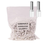 500pcs AWG14 Wire Ferrules Terminals Kit, AWG 14/2.5mm² White Terminal Connector, Wire Insulated Cord Pin Ends Terminals for Electric, Industrial, Communication Equipment,Power Control System, etc.