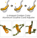 GEERTOP 6 Pack 5 mm Guy Lines Ultralight Tent Cords with Aluminum Adjuster Tensioner Outdoor Camping Guylines Ropes for Tent Tarp, Canopy Shelter, Climbing, Hiking Backpacking Survival Gear