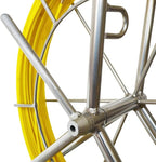 6MM 500FT Duct Rodder Fiberglass Fish Tape Cable Pulling Rodder Running Rod Reel Wire Cable Running Rod with Cage