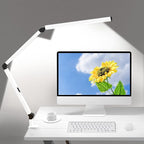 LED Desk Lamp with Clamp, Dual Light Table Lamp with Adjustable Swing Arm, Eye-Care 4 CCT Modes & 5 Brightness Levels Clip-on Architect Modern Desk Light for Home Office Crafting Sewing