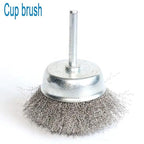 Stainless Steel Wire Wheel Brush & Crimped Cup Brush Kit for Drill,Fine Wire Diameter 0.0059 Inch,for Rotary Tool with 1/4-Inch Shank,Removal of Rust,deburring,Paint (7pcs)