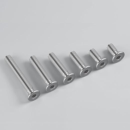 1/4-20 Bolt, 1/4-20 x 5/8 Inch Flat Socket Head Screws 50Pcs, 304 Stainless Steel 18-18 Countersunk Bolts, Full Thread, with Hex Spanner